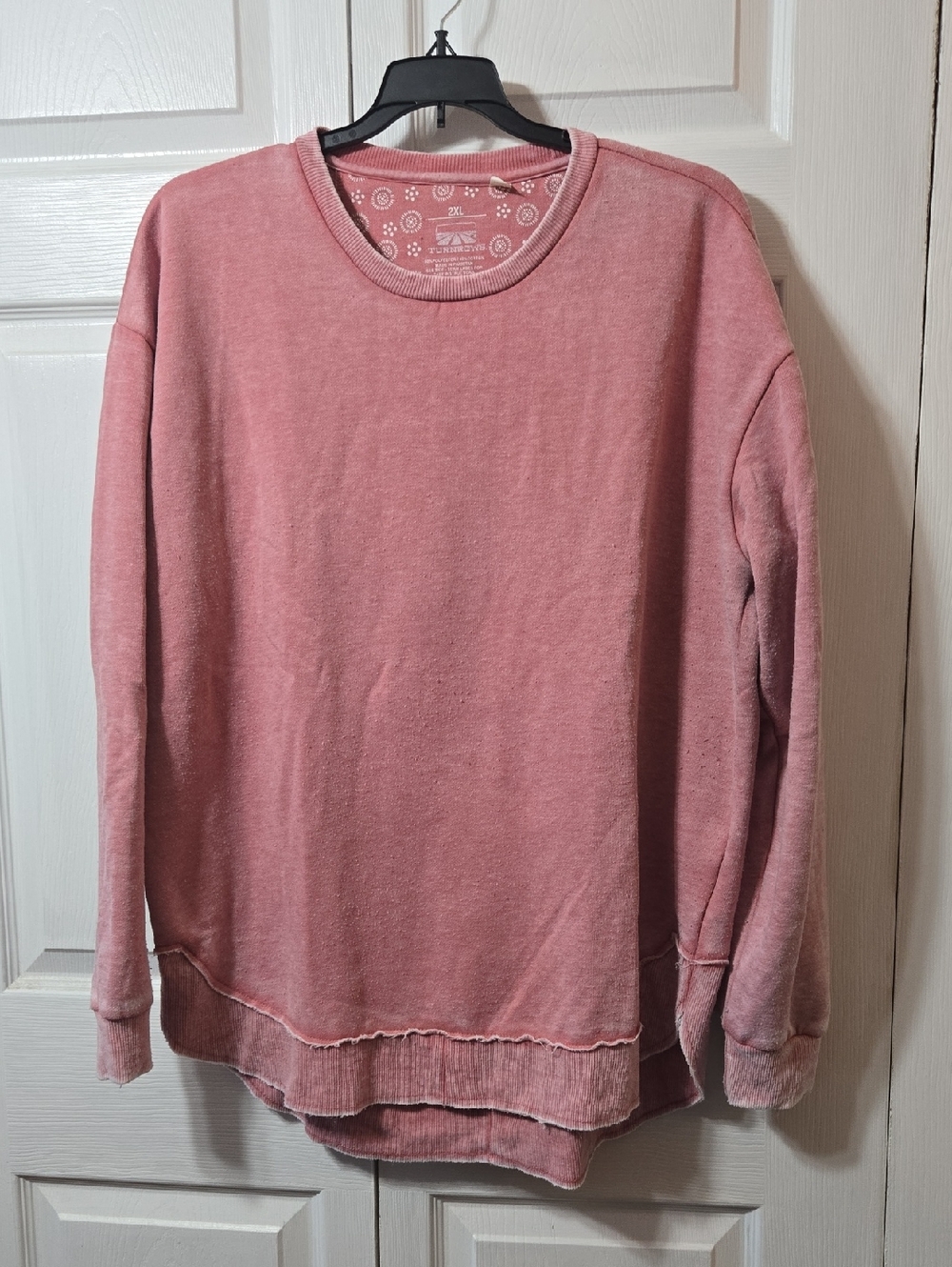 Relaxed Washed Pink Crewneck Sweatshirt